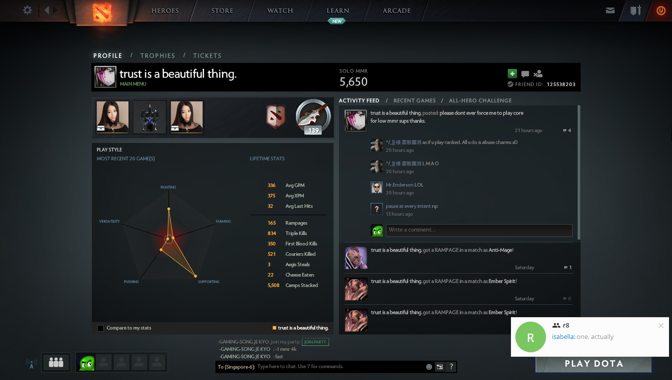 General Discussion - my activity feed is missing - DOTABUFF - Dota 2 Stats